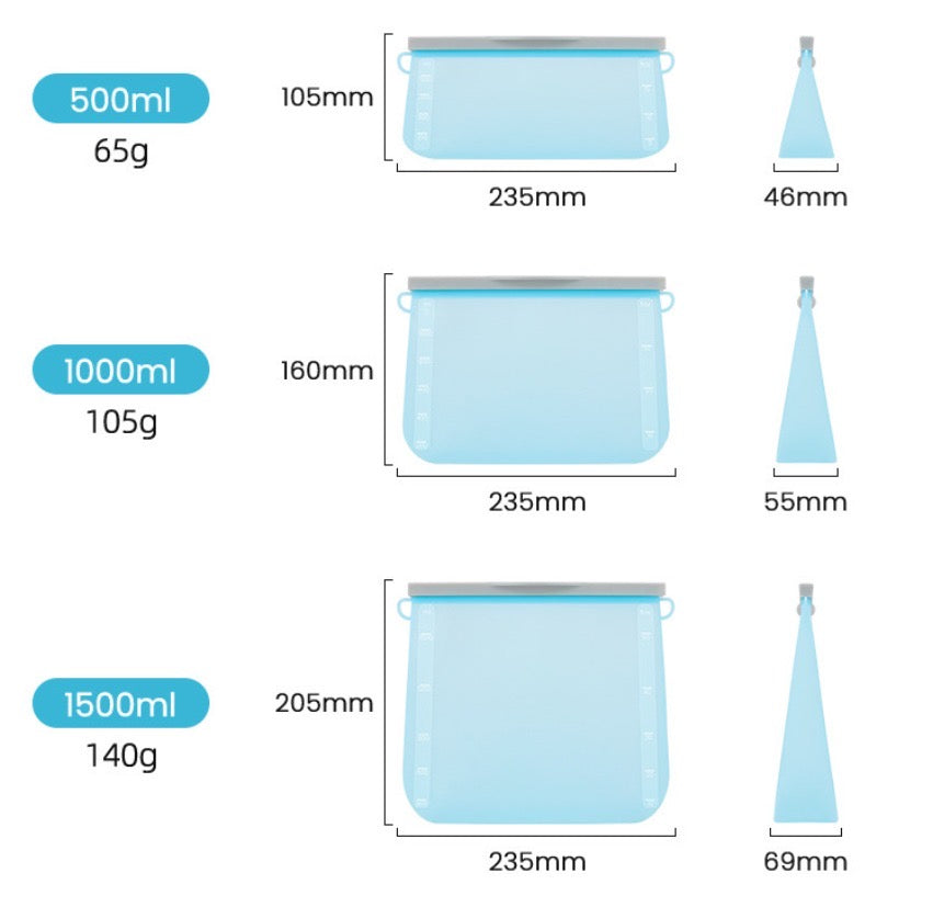 FreshSeal™ Reusable Silicone Bags – Airtight & BPA-Free