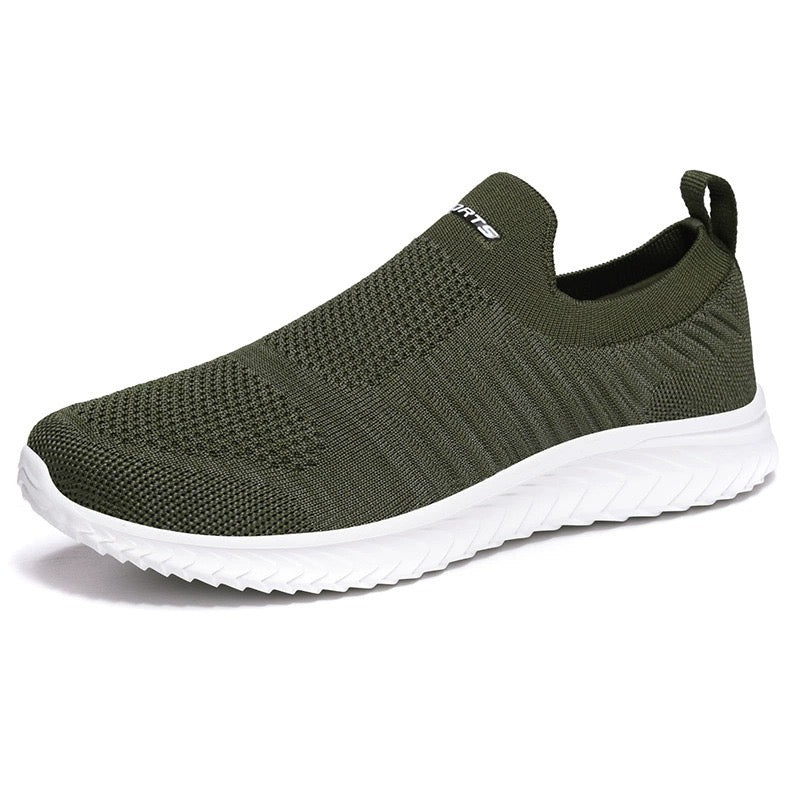 Ultralätta komfort sneakers i grön/mörkgrön– unisex slip-on sko från Amstedt 