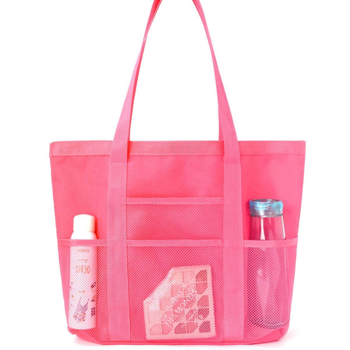 Beach tote bag Rosa unisex, ideal for carrying towels and essentials for beach days.
